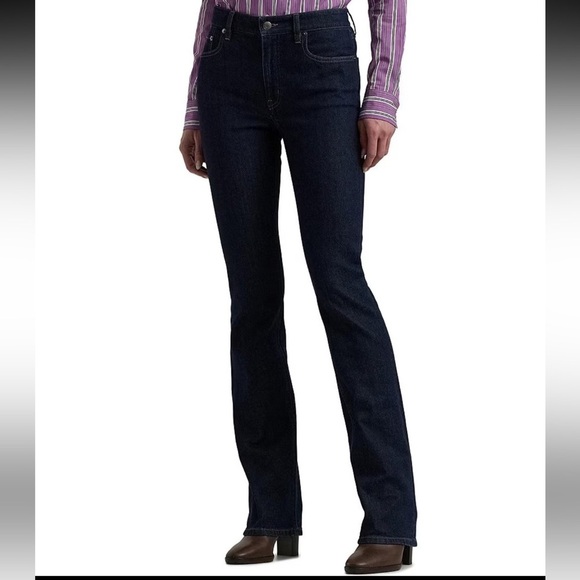 Ralph Lauren Modern Bootcut jeans dark wash excellent Size 16 - Picture 11 of 12